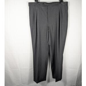 Brooks Brothers 1818 Madison Wool Dress Pants 39x30 Gray Pinstripe Pleated Italy